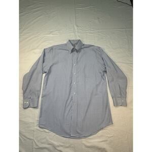 Brooks Brothers Mens 15.5-32 Non Iron 100% Supima Cotton Blue White Shirt